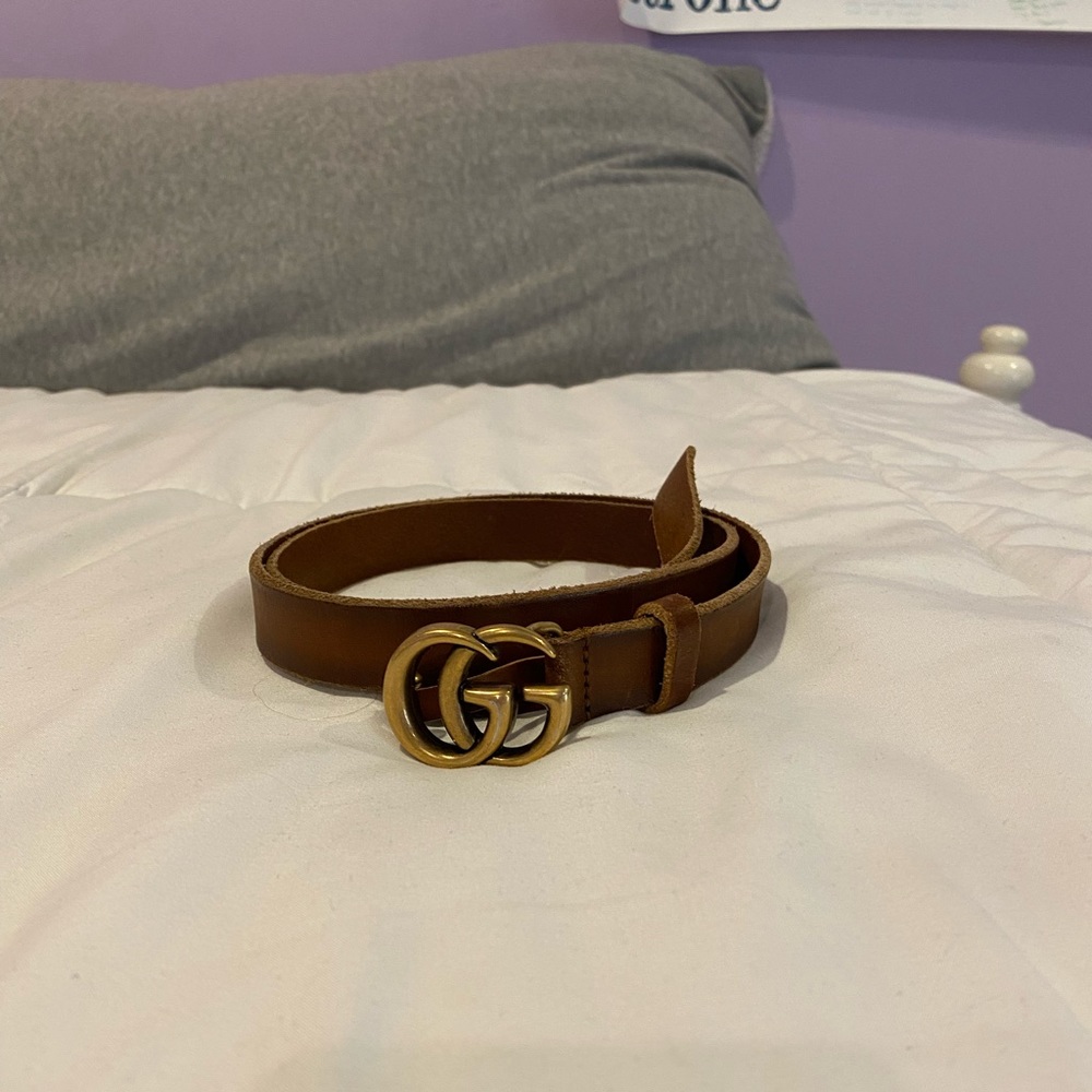 Brown Leather Gucci Belt